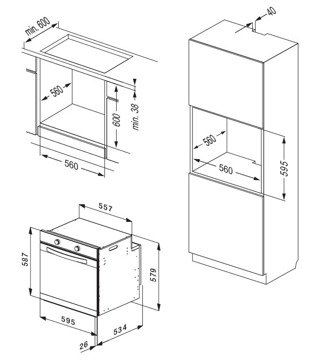 Kleenmaid Multi Function Oven 60 cm OMF6012K