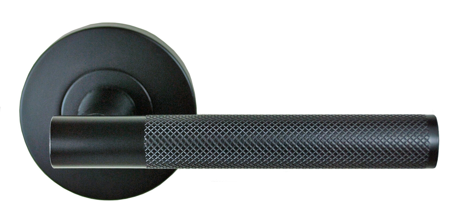 Nidus Domici Knurled Door Handle Passage Matte Black