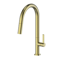 Greens Luxe Pull Down Swivel Spout Dual Function Sink Mixer Brushed Brass