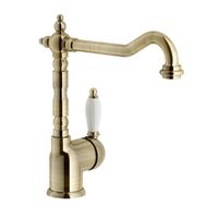 Turner Hastings Clasico Single Mixer Antique Brass With White Ceramic Handle