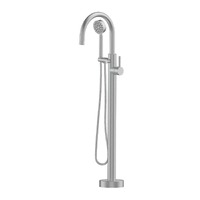 Greens Textura Freestanding Bath Filler With Swivel Spout Brushed Stainless