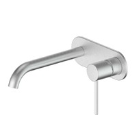 Greens Gisele 190mm Wall Basin Mixer With Faceplate Brushed Stainless