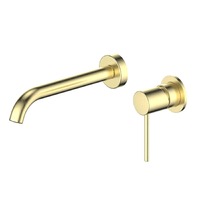 Greens Gisele 190mm Fixed Spout Wall Basin Mixer Brushed Brass