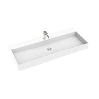 Seima Tavi 1005mm White Matte Single Taphole Rectangular Counter Basin