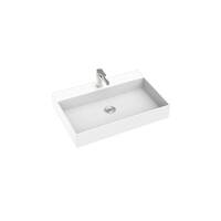 Seima Tavi 605mm White Matte Single Taphole Rectangular Counter Basin