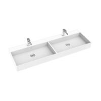 Seima Tavi 1206mm Single Taphole Rectangular Counter Double Basin White