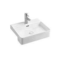 Seima Pacto 500 Ceramic Semi Recessed Square Basin White