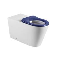 Seima Modia 800mm Care Floor Mount Rimless Toilet Pan With Blue Seat