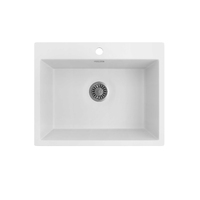 Seima Oros 620mm Arqstone Kitchen Sink Bowl Single Taphole White