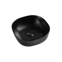 Seima Limni Ceramic 370mm Black Above Counter Square Basin