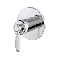 Fienza Eleanor Wall Mixer - Chrome with White Ceramic Handle