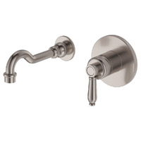 Fienza Eleanor Wall Basin/Bath Mixer Set Brushed Nickel