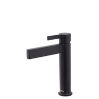 Fienza Sansa Soft Rectangular Outlet Basin Mixer - Matte Black