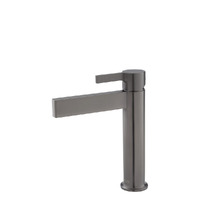 Fienza Sansa Soft Rectangular Outlet Basin Mixer - Gun Metal