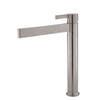 Fienza Sansa Soft Rectangular Outlet  Tall Basin Mixer - Brushed Nickel