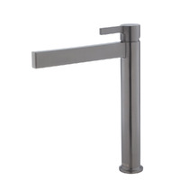 Fienza Sansa Soft Rectangular Outlet Tall Basin Mixer - Gun Metal