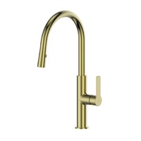 Greens Astro II Pull Down Swivel Spout Kitchen Sink Mixer Brushed Brass