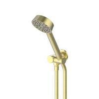 Greens Textura Hand Shower With Wall Outlet Bracket Brushed Brass
