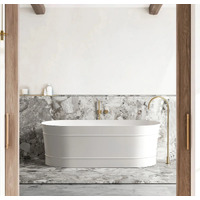 Otti Attica Bondi ABBT-1500-MW-OF Freestanding Bath Tub 1500mm Matte White