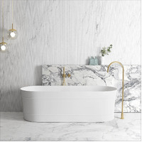Otti Attica Bondi Freestanding Bath Tub With Overflow 1700mm Matte White