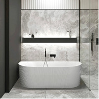 Otti Attica Noosa ANBT-BW-1500 Back To Wall 1500mm Bath Tub Gloss White
