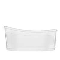 BelBagno BB32-MATTE WHITE Ritz Freestanding Bath Solid Surface 1676mm Matt White