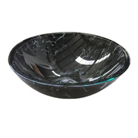 Black Marble Onyx Glass Above Counter Basin - Oval
