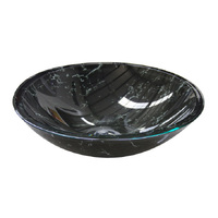 Black Marble Onyx Glass Above Counter Basin - Round