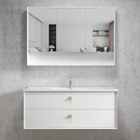 Otti BS1200W Boston 1200mm Satin White Wall Hung Vanity Cabinet