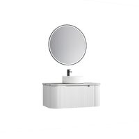 Aulic Petra Wall Hung 750mm Vanity Curved Matte White Finger Pull Cabinet