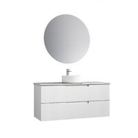 Aulic Verona 1200mm Wall Hung Vanity V Groove Matte White Finger Pull Cabinet