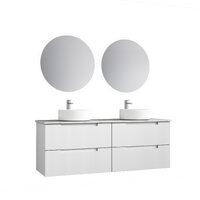 Aulic Verona 1500mm Wall Hung Vanity V Groove Matte White Finger Pull Cabinet