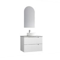 Aulic Verona 750mm Wall Hung Vanity V Groove Matte White Finger Pull Cabinet