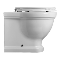 Claremont Floor Mounted Pan & Seat Inwall Cistern & Brushed S/Steel Button