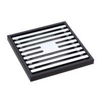 Fienza Slim Square Floor Waste Grate 80MM - Black and Chrome