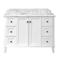 Coventry 120x55 White Vanity With Marble Top & Under Counter Basin 1TH