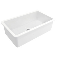 Cuisine 81x48 Inset Undermount Fine Fireclay Sink With Overflow White Gloss