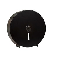 Metlam Lockable Jumbo Toilet Roll Dispenser In Designer Stainless Steel Black