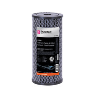 Puretec DP10MP1 Dual Purpose Carbon Water Filter Cartridge 4.5"x10, 10 Micron