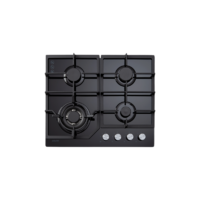 EURO 60cm Gas on Black Glass Cooktop - ECT600GBK2