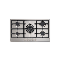 Euro Appliances ECT900GX2 90cm 5 Gas Burners with Triple Ring Wok Burner Cooktop