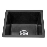 Project Black Granite 460 mm Single Bowl Sink Black