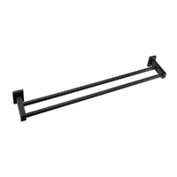 Fluire Square 750mm Double Towel Rail-Black