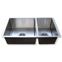 Fluire Cubo 1 & 1/4 Double Bowl 1.5 mm Stainless Steel Kitchen Sink