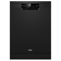 Haier HDW15F2B1 Freestanding 15 Place Setting 6 Wash Programs Black Dishwasher