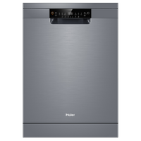 Haier HDW15F2S1 Freestanding 15 Place Settings 6 Wash Program Silver Dishwasher