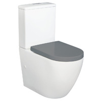 Fienza Alix Rimless Back To Wall Toilet Suite White With Grey Seat