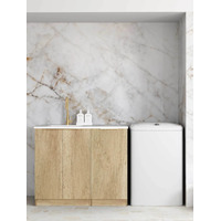 Otti Byron 1060mm Natural Oak Base Laundry Cabinet With Sink And Stone Top
