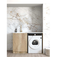 Otti Byron 1300mm Base Laundry Cabinet With Sink And Natural Carrara Marble Top