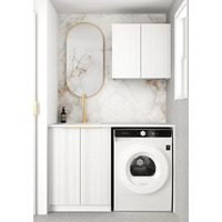 Otti Bondi 1305A Laundry Kit White With Sink And Natural Carrara Marble Top